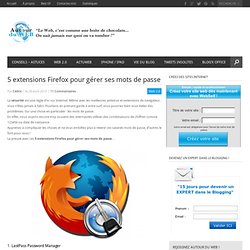 5 extensions Firefox pour gérer ses mots de passe