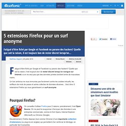 5 extensions Firefox pour un surf anonyme