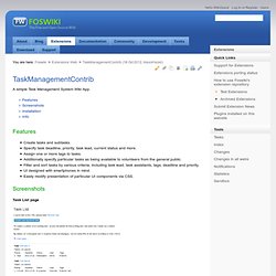 TaskManagementContrib < Extensions < Foswiki - Iceweasel