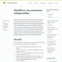 Wordpress : les extensions indispensables « Web Actually