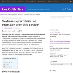 EXTENSIONS pour vérifier une information avant de la partager