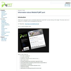 Extensions / Information about Webkit PyMT port