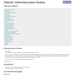 Extensions pour chrome