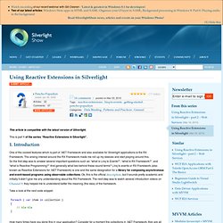 Using Reactive Extensions in Silverlight