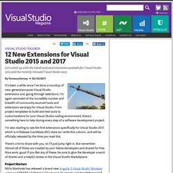 12 New Extensions for Visual Studio 2015 and 2017