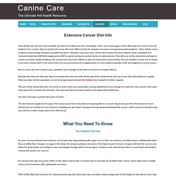 Extensive Cancer Diet - Supplements info