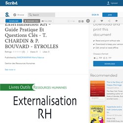 Externalisation RH - Guide Pratique Et Questions Clés - T. CHARDIN & P. BOUVARD - EYROLLES