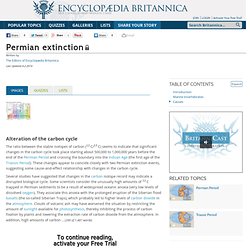 Permian extinction : Alteration of the carbon cycle