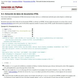 8.3. Extracción de datos de documentos HTML