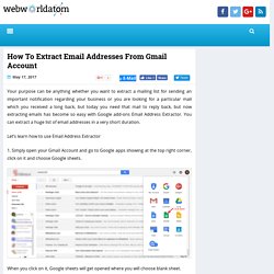 How To Extract Email Addresses From Gmail Account