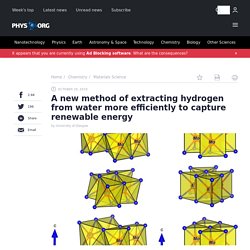 A new method of extracting hydrogen from water more efficiently to capture renewable energy