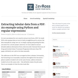 Extracting tabular data from a PDF: An example using Python and regular expressions