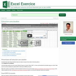 Extraction sans doublons - Excel Exercice
