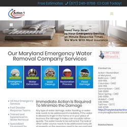 Water Removal Maryland and Water Extraction Maryland - Emergencies & Estimates
