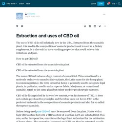 Extraction and uses of CBD oil: nooramia — LiveJournal
