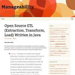 Open Source ETL (Extraction, Transform, Load) Written in Java