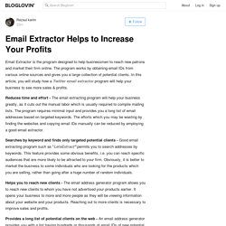 Email Extractor Helps to Increase Your Profits