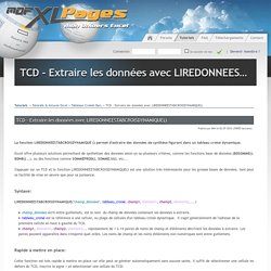 TCD - Extraire les données avec LIREDONNEESTABCROISDYNAMIQUE() - Tutoriels & Astuces Excel > Tableaux Croisés Dyn.