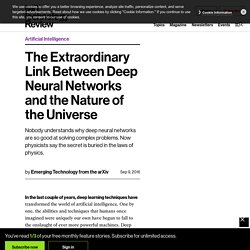 The Extraordinary Link Between Deep Neural Networks and the Nature of the Universe