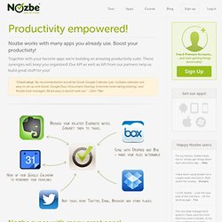 Extras : Nozbe - getting things done gtd software task manager and to-do list for project management and time tracking. Now on Apple iPhone and Mobile Phone!