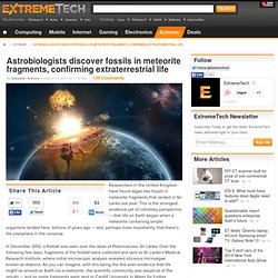 Astrobiologists discover fossils in meteorite fragments, confirming extraterrestrial life