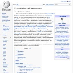 Introversion and extroversion - Wikipedia,