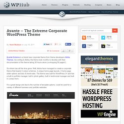 Avante – The Extreme Corporate WordPress Theme