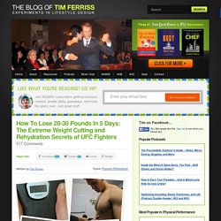 How To Lose 20-30 Pounds In 5 Days: The Extreme Weight Cutting and Rehydration Secrets of UFC Fighters