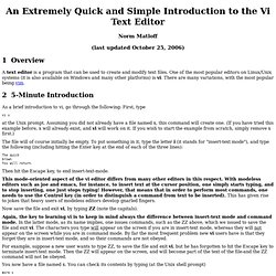 An Extremely Quick and Simple Introduction to the Vi Text Editor - Iceweasel