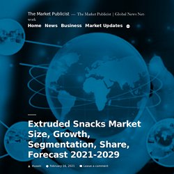 Extruded Snacks Market Size, Growth, Segmentation, Share, Forecast 2021-2029