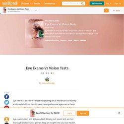 Eye Exams Vs Vision Tests