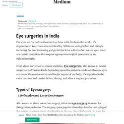 Eye surgeries in India – Medmonks