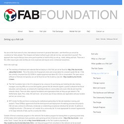 Fab Foundation – Setting up a Fab Lab