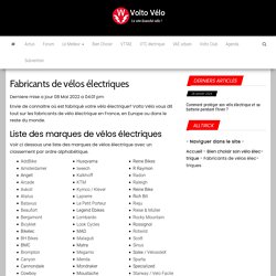 Fabricants vélos électriques France, fabricant francais allemand VAE