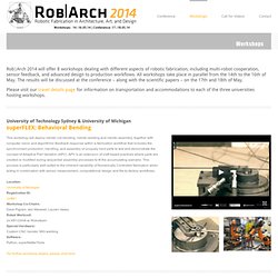 Arch 2014 - Robotic Fabrication in Architecture, Art, and Design