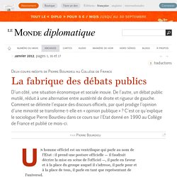 La fabrique des débats publics, par Pierre Bourdieu