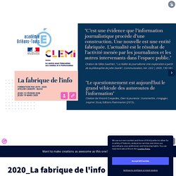 2020_La fabrique de l&#39;info by PREVOST SORBE on Genially