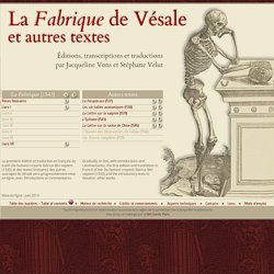 La Fabrique de Vésale et autres textes - BIU Santé, Paris.