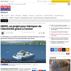 NEMO, un projet pour fabriquer de l'électricité grâce à l'océan