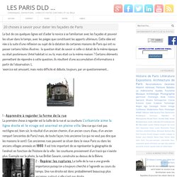 20 choses à savoir pour dater les façades de Paris