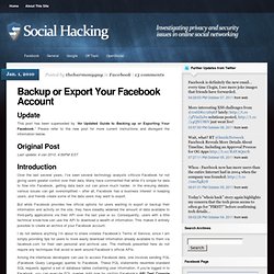 Backup or Export Your Facebook Account