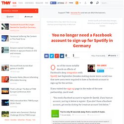 Facebook Account No Longer Needed for Spotify in Germany