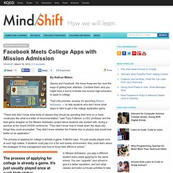 Facebook Meets College Apps with Mission Admission