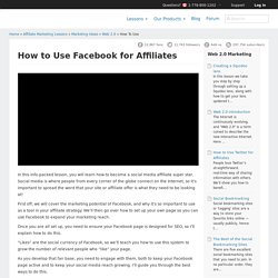 How to Use Facebook for Affiliates