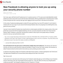 Now Facebook is allowing anyone to look you up using your security phone number