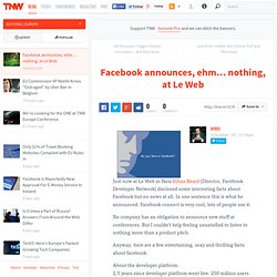 Facebook announces, ehm… nothing, at Le Web