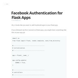 Facebook Authentication for Flask Apps