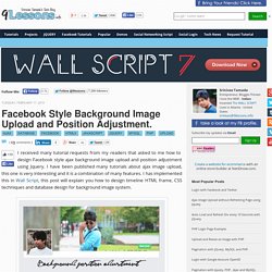 Facebook Style Background Image Upload and Position Adjustment.