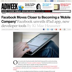 Facebook Moves Closer to Becoming a 'Mobile Company'