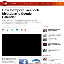 How to import Facebook birthdays to Google Calendar
